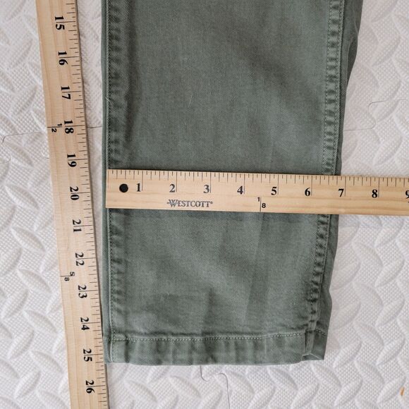 AMO Easy Trousers In Surplus Green Size 28 Womens Cropped Straight Leg High Rise - Picture 12 of 13